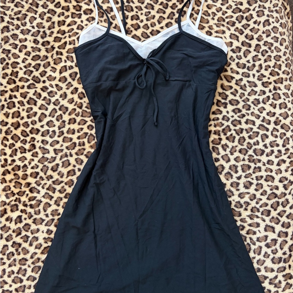 wild fable Black Chemise with White Contrast Trim